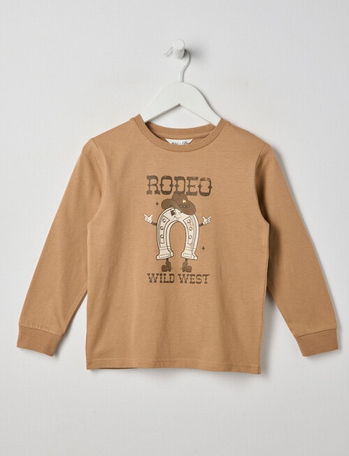 Mac & Ellie Rodeo Long Sleeve Cuffed Tee, Tan product photo