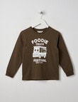 Mac & Ellie Food Truck Long Sleeve Cuffed Tee, Chocolate product photo