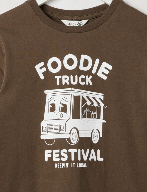 Mac & Ellie Food Truck Long Sleeve Cuffed Tee, Chocolate product photo View 02 L