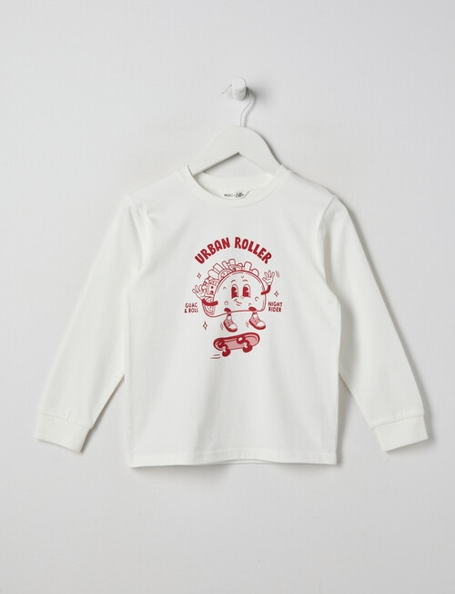 Mac & Ellie Taco Long Sleeve Cuffed Tee, Ivory product photo