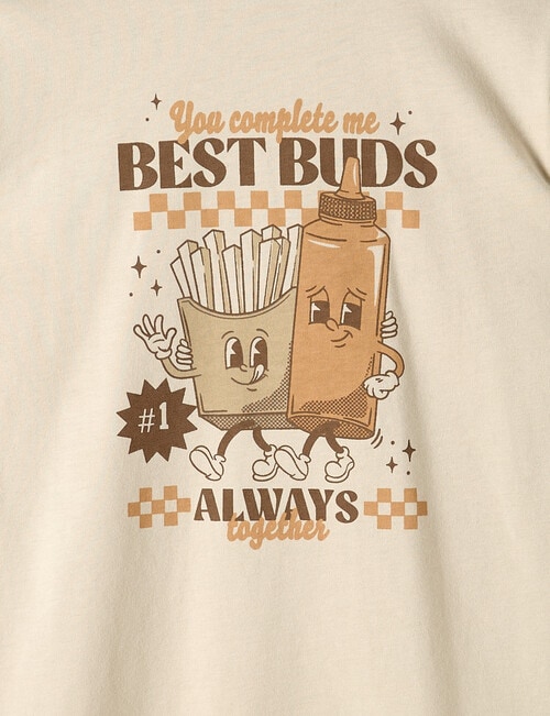 Mac & Ellie Best Buds Long Sleeve Cuffed Tee, Stone product photo View 02 L