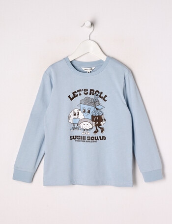 Mac & Ellie Sushi Long Sleeve Cuffed Tee, Cloud product photo