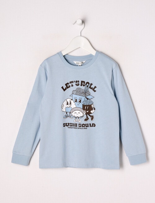 Mac & Ellie Sushi Long Sleeve Cuffed Tee, Cloud product photo