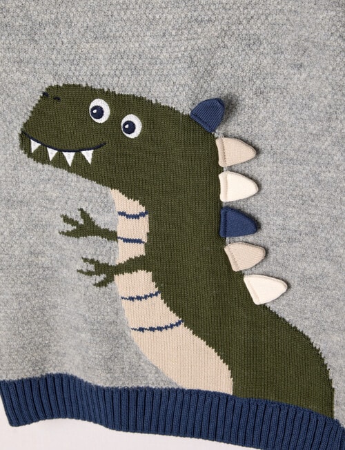 Mac & Ellie Dino Jumper, Grey Marle product photo View 02 L