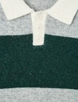 Mac & Ellie Stripe Polo Jumper, Green product photo View 02 S