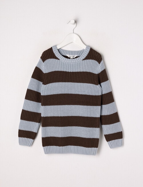 Mac & Ellie Stripe Crew Jumper, Cloud product photo