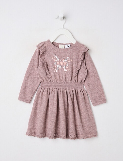 Little Bundle Merino Blend Dress, Grape Marle product photo