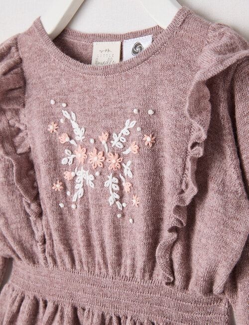 Little Bundle Merino Blend Dress, Grape Marle product photo View 02 L