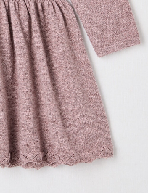 Little Bundle Merino Blend Dress, Grape Marle product photo View 03 L