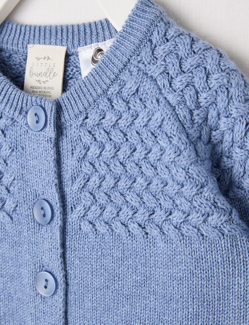 Little Bundle Merino Blend Cardigan, Denim Marle product photo View 02 L