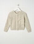 Mac & Ellie Bow Knit Cardigan, Oat Marle product photo