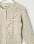 Mac & Ellie Bow Knit Cardigan, Oat Marle product photo View 02 S