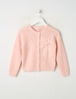 Mac & Ellie Bow Knit Cardigan, Pink Marle product photo