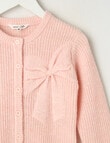 Mac & Ellie Bow Knit Cardigan, Pink Marle product photo View 02 S