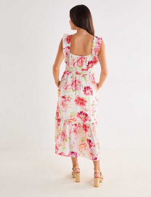 Whistle Ruffle Shoulder Sundress, Garden Print product photo View 02 L