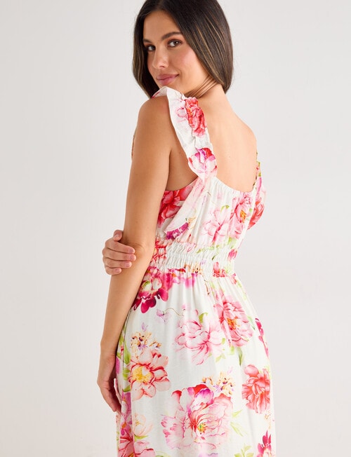 Whistle Ruffle Shoulder Sundress, Garden Print product photo View 06 L
