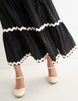 Whistle Shirred Waist Ric Rac Skirt, Black product photo View 06 S