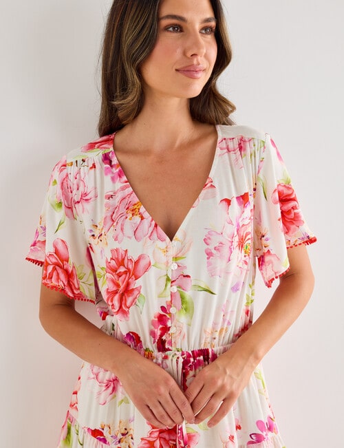 Whistle Detail Trim Dress, Garden Print product photo View 05 L