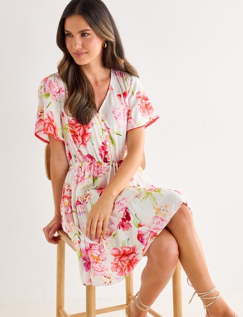 Whistle Detail Trim Dress, Garden Print product photo View 07 L