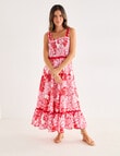 Whistle Ric Rac Dress, Pink Print product photo