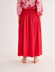 Whistle Shirred Waist Cotton Poplin Skirt, Cherry product photo View 02 S