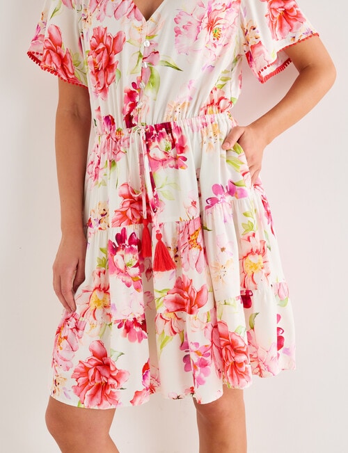 Whistle Detail Trim Dress, Garden Print product photo View 06 L