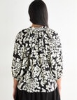 Whistle Printed Blouse, Black Mono Print product photo View 02 S