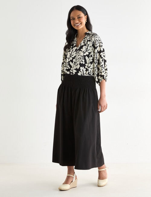 Whistle Printed Blouse, Black Mono Print product photo View 03 L