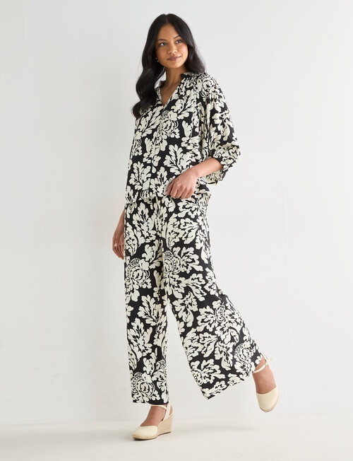 Whistle Printed Blouse, Black Mono Print product photo View 05 L