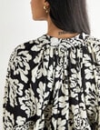 Whistle Printed Blouse, Black Mono Print product photo View 06 S