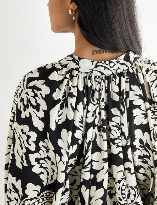 Whistle Printed Blouse, Black Mono Print product photo View 06 L