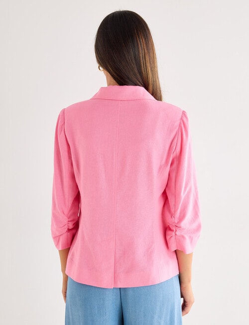 Whistle Ruched Sleeve Jacket, Candy product photo View 02 L