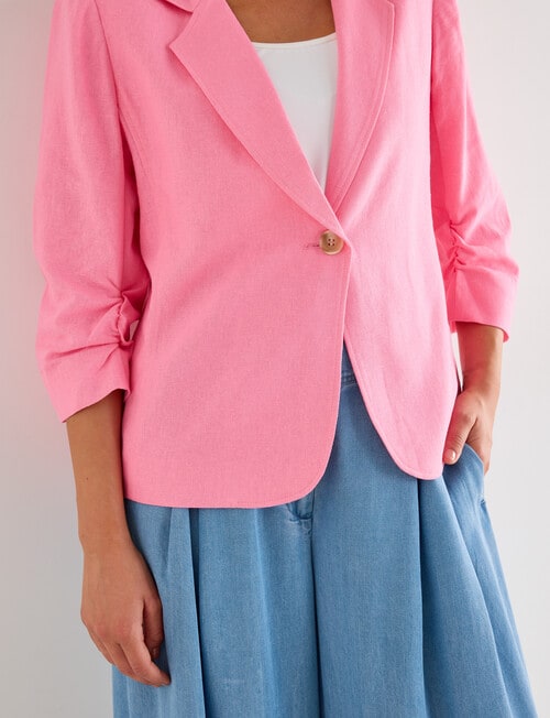 Whistle Ruched Sleeve Jacket, Candy product photo View 04 L