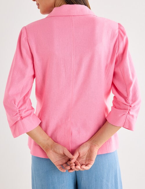 Whistle Ruched Sleeve Jacket, Candy product photo View 05 L