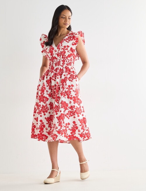 Whistle V Neck Cotton Sundress, Cherry Print product photo View 03 L