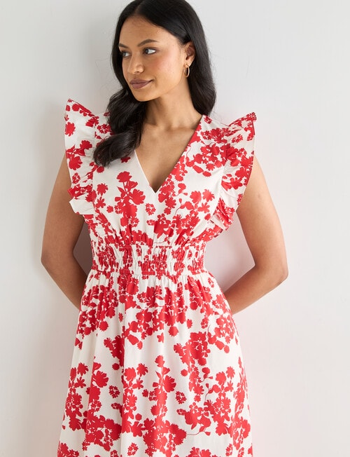 Whistle V Neck Cotton Sundress, Cherry Print product photo View 04 L