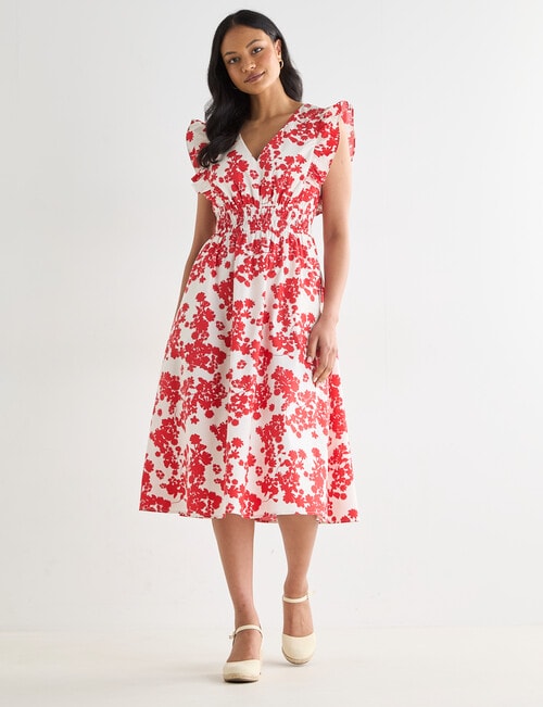 Whistle V Neck Cotton Sundress, Cherry Print product photo View 05 L