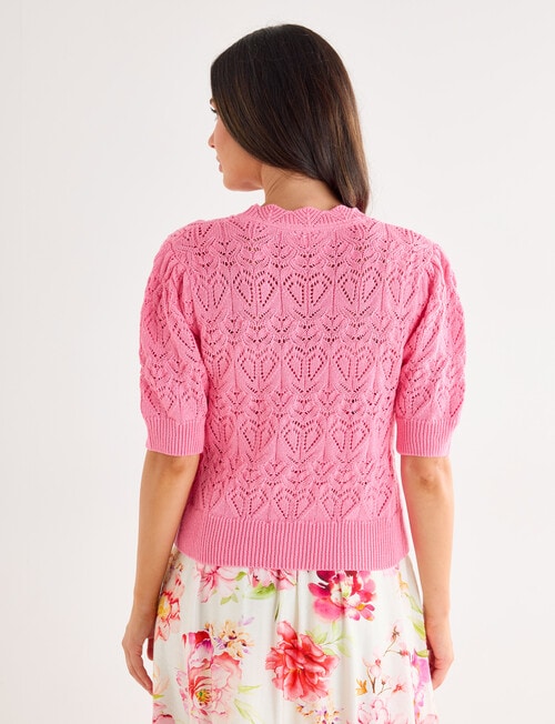 Whistle Crochet Cardigan, Candy product photo View 02 L