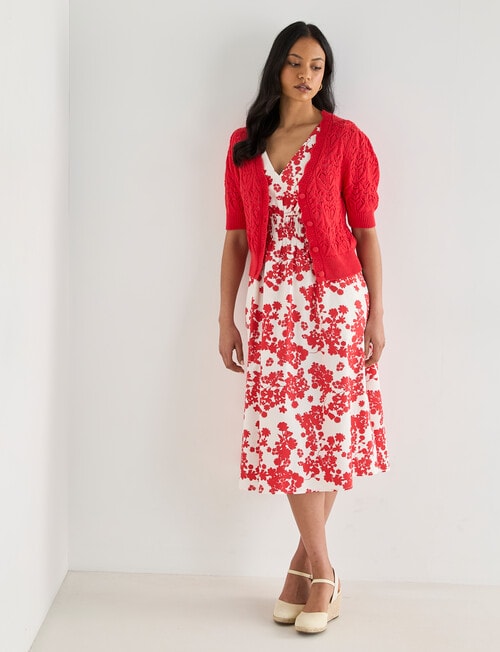 Whistle Crochet Cardigan, Cherry product photo View 03 L