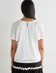Whistle Flutter Sleeve Knit Top, Ivory product photo View 02 S