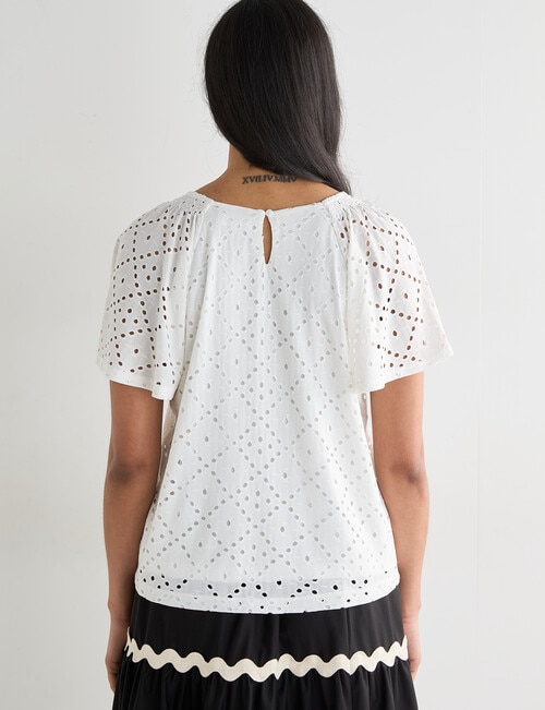 Whistle Flutter Sleeve Knit Top, Ivory product photo View 02 L