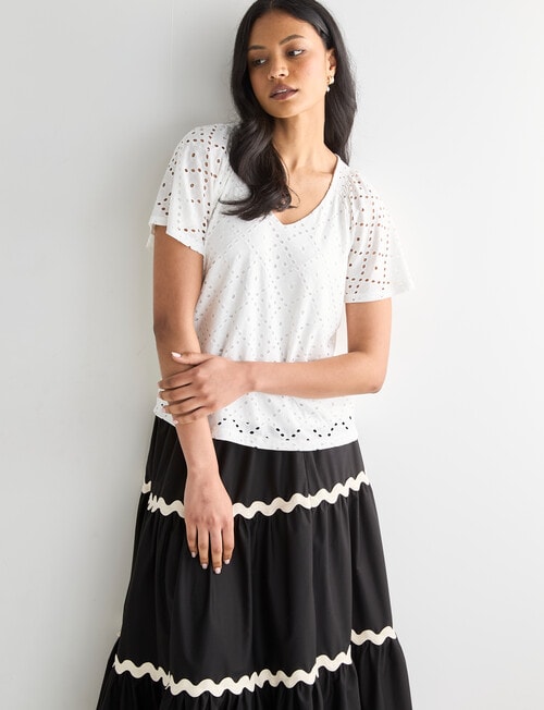 Whistle Flutter Sleeve Knit Top, Ivory product photo View 05 L