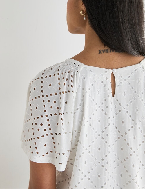 Whistle Flutter Sleeve Knit Top, Ivory product photo View 06 L