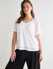 Whistle Flutter Sleeve Knit Top, Ivory product photo View 12 S