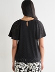 Whistle Flutter Sleeve Knit Top, Black product photo View 02 S