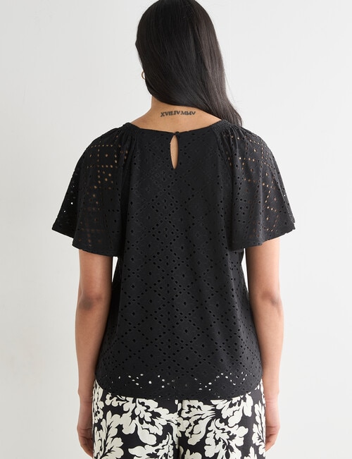 Whistle Flutter Sleeve Knit Top, Black product photo View 02 L