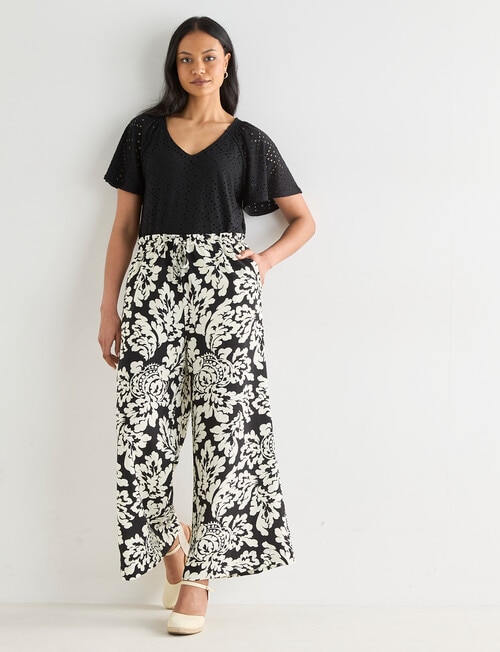 Whistle Flutter Sleeve Knit Top, Black product photo View 03 L