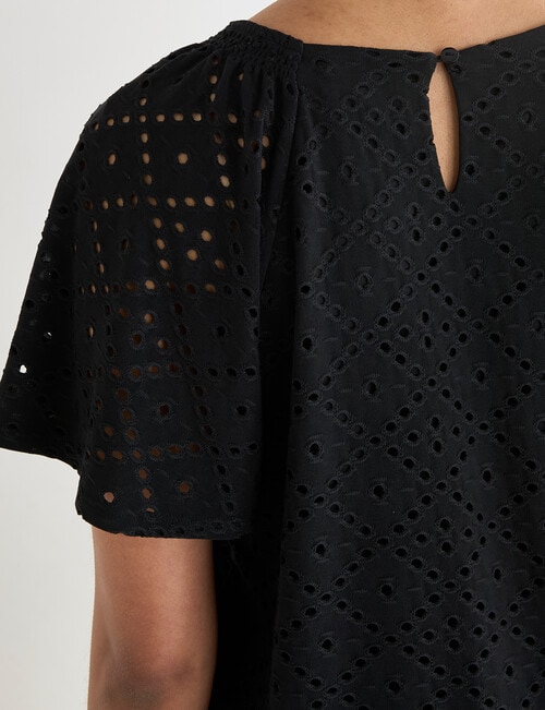 Whistle Flutter Sleeve Knit Top, Black product photo View 08 L