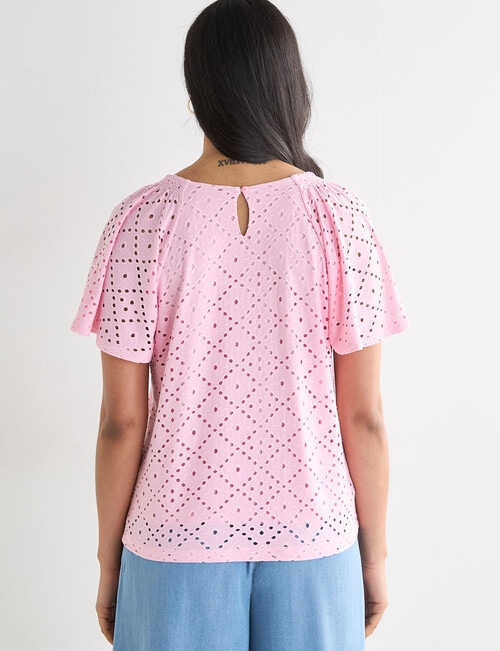 Whistle Flutter Sleeve Knit Top, Candy product photo View 02 L