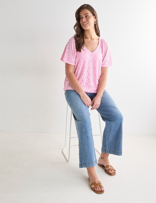 Whistle Flutter Sleeve Knit Top, Candy product photo View 03 L